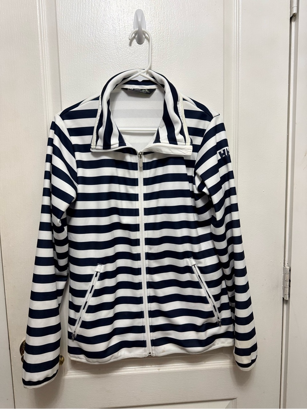 Helly Hansen Striped Full-Zip Jacket - Navy & White